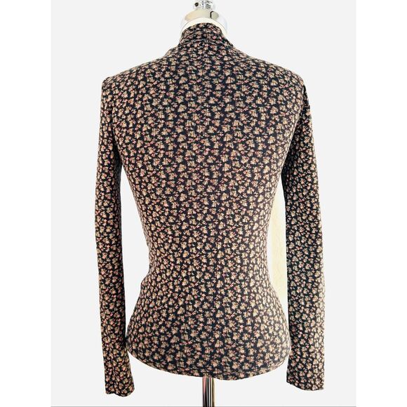 Dôen Women’s XS Maxine Mock-neck Rib Knit Top in Nightfall Secret Garden - Picture 5 of 7